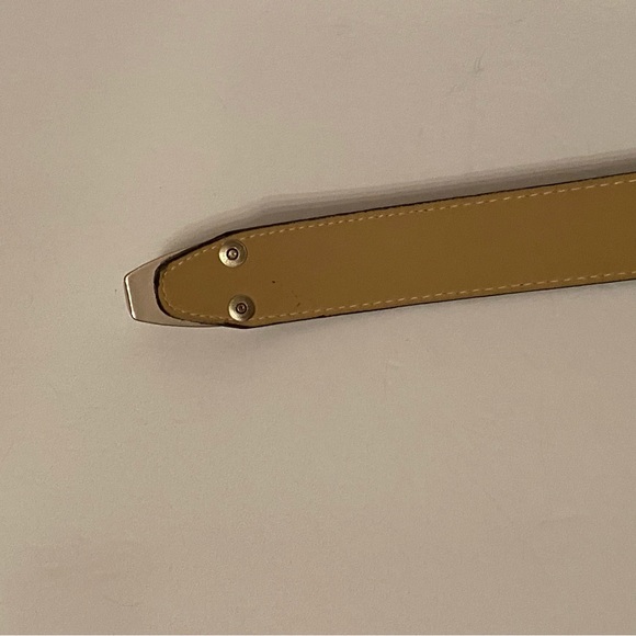 AVIGNON BELT BROWN LEATHER TEXTURED CROC LOOK SILVER O RING BUCKLE SIZE L USA - Picture 11 of 12